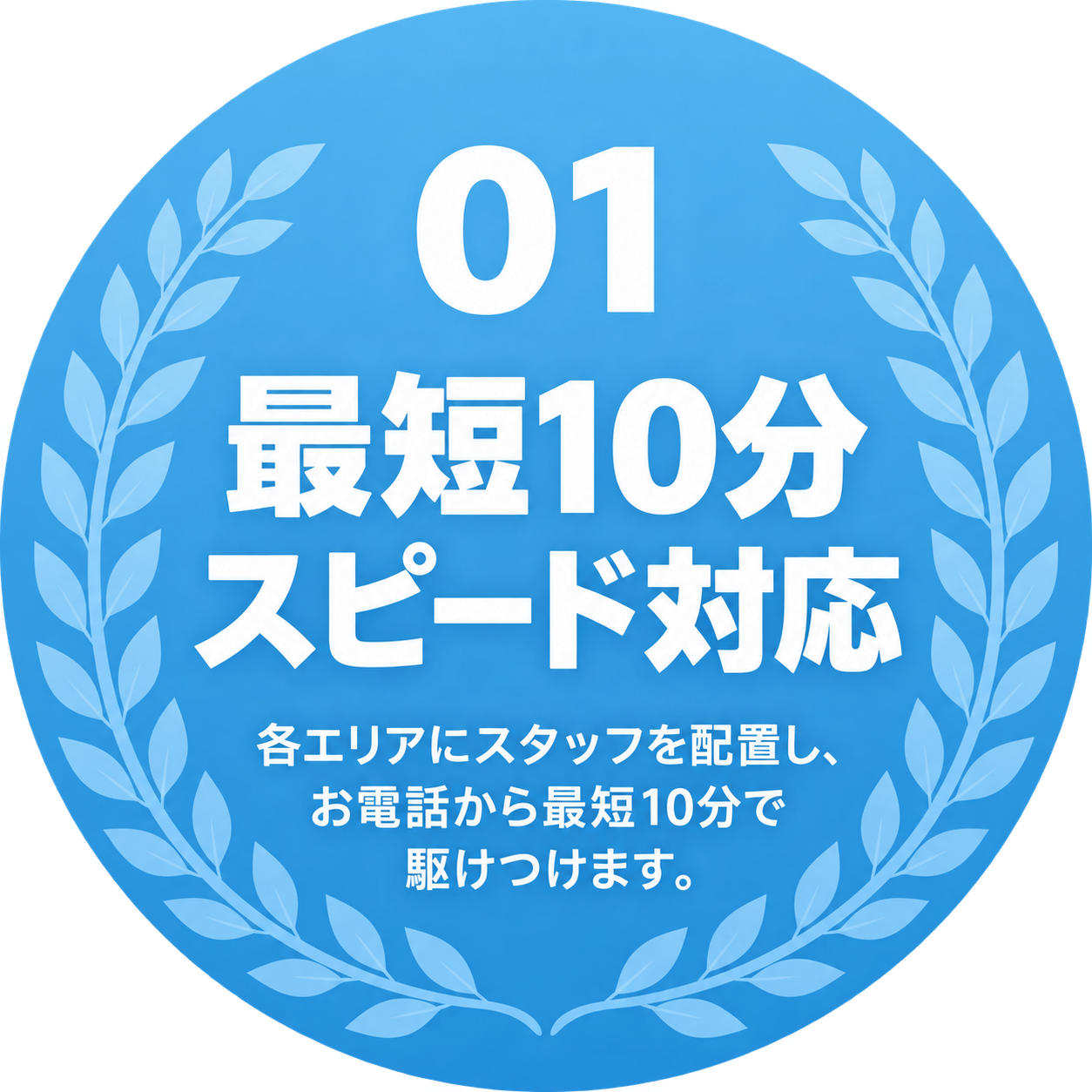 01 最短10分でスピード対応